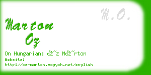 marton oz business card